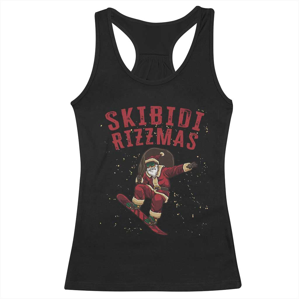 Skibidi Rizzmas Christmas Racerback Tank Top Rizz Santa Claus Skater Skateboard Skateboarder Kid Cool TS10 Black Print Your Wear