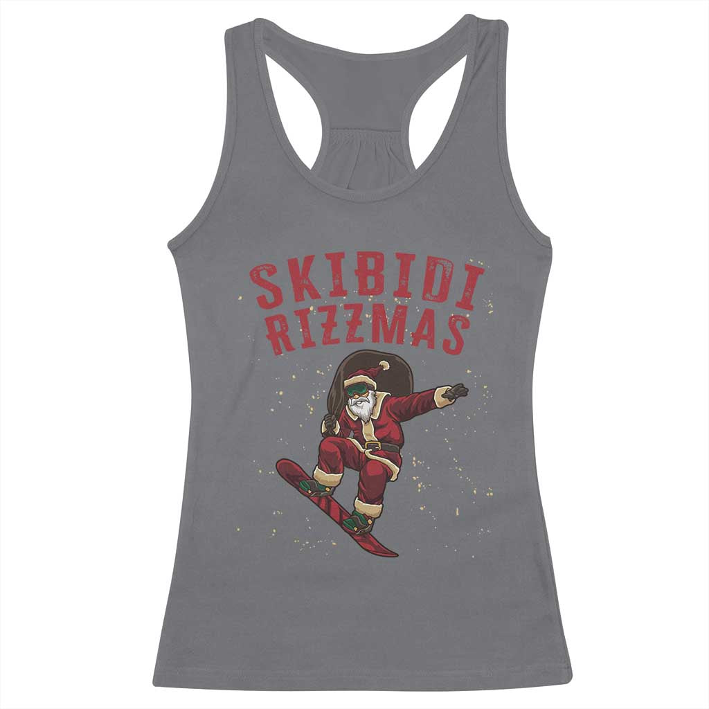 Skibidi Rizzmas Christmas Racerback Tank Top Rizz Santa Claus Skater Skateboard Skateboarder Kid Cool TS10 Charcoal Print Your Wear