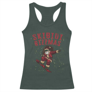 Skibidi Rizzmas Christmas Racerback Tank Top Rizz Santa Claus Skater Skateboard Skateboarder Kid Cool TS10 Dark Forest Green Print Your Wear
