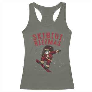 Skibidi Rizzmas Christmas Racerback Tank Top Rizz Santa Claus Skater Skateboard Skateboarder Kid Cool TS10 Military Green Print Your Wear