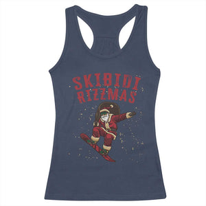 Skibidi Rizzmas Christmas Racerback Tank Top Rizz Santa Claus Skater Skateboard Skateboarder Kid Cool TS10 Navy Print Your Wear