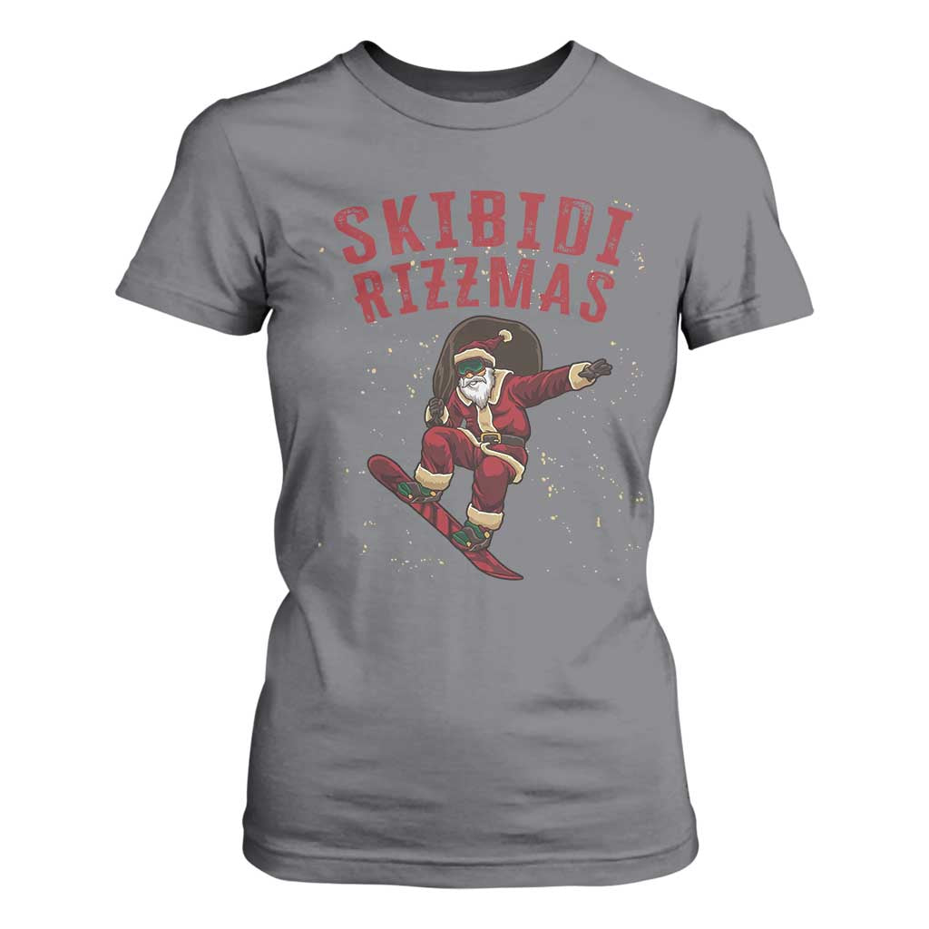 Skibidi Rizzmas Christmas T Shirt For Women Rizz Santa Claus Skater Skateboard Skateboarder Kid Cool TS10 Charcoal Print Your Wear