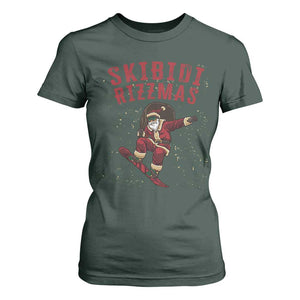 Skibidi Rizzmas Christmas T Shirt For Women Rizz Santa Claus Skater Skateboard Skateboarder Kid Cool TS10 Dark Forest Green Print Your Wear