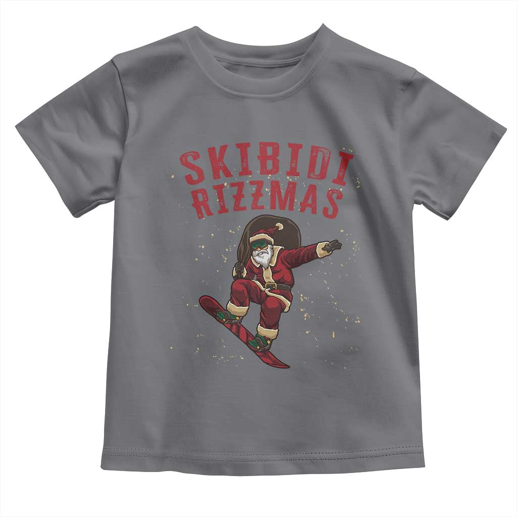 Skibidi Rizzmas Christmas Toddler T Shirt Rizz Santa Claus Skater Skateboard Skateboarder Kid Cool TS10 Charcoal Print Your Wear