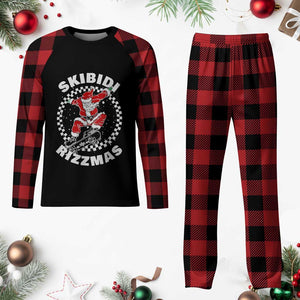 Skibidi Rizzmas Xmas Plaid Pajama Set Rizz Skateboarding Santa Claus Skater Skateboard Skateboarder TS10 Buffalo Plaid Print Your Wear