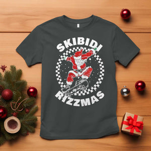 Skibidi Rizzmas Christmas T Shirt Rizz Skateboarding Santa Claus Skater Skateboard Skateboarder TS10 Dark Heather Print Your Wear