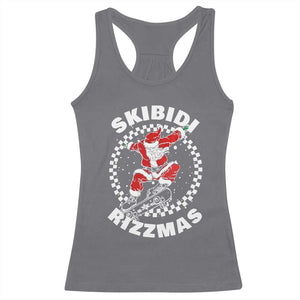 Skibidi Rizzmas Christmas Racerback Tank Top Rizz Skateboarding Santa Claus Skater Skateboard Skateboarder TS10 Charcoal Print Your Wear