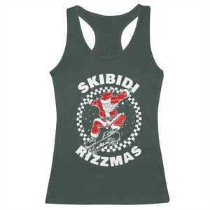 Skibidi Rizzmas Christmas Racerback Tank Top Rizz Skateboarding Santa Claus Skater Skateboard Skateboarder TS10 Dark Forest Green Print Your Wear