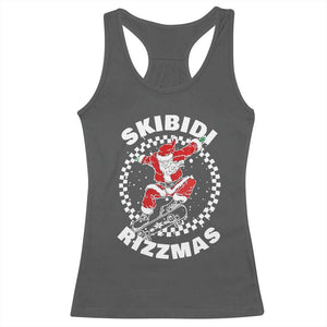 Skibidi Rizzmas Christmas Racerback Tank Top Rizz Skateboarding Santa Claus Skater Skateboard Skateboarder TS10 Dark Heather Print Your Wear