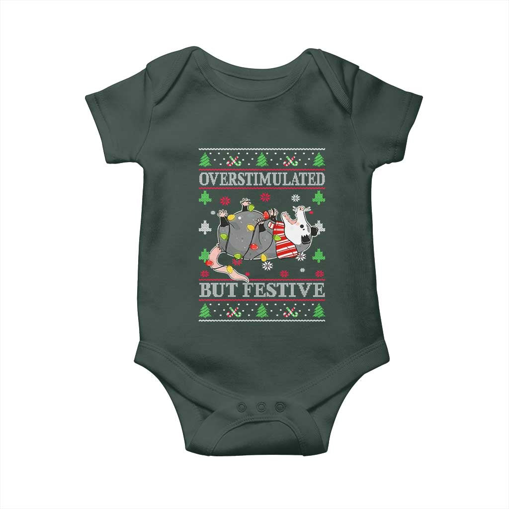 Possum Christmas Baby Onesie Overstimulated But Festive Ugly Christmas TS10 Print Your Wear