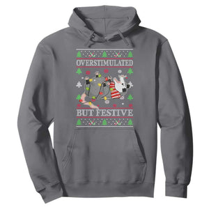 Possum Christmas Hoodie Overstimulated But Festive Ugly Christmas TS10 Charcoal Print Your Wear