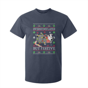Possum Christmas T Shirt For Kid Overstimulated But Festive Ugly Christmas TS10 Navy Print Your Wear