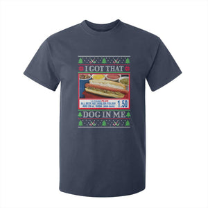 I Got That Dog in Me Ugly Christmas T Shirt For Kid Keep 150 Dank Meme Hot Dog Combo TS10 Navy Print Your Wear