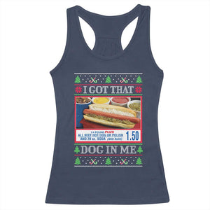 I Got That Dog in Me Ugly Christmas Racerback Tank Top Keep 150 Dank Meme Hot Dog Combo TS10 Navy Print Your Wear