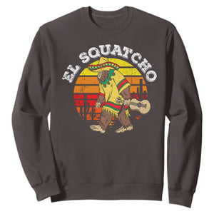 El Squatcho Bigfoot Sweatshirt Mexican Sasquatch Cinco De Mayo TS10 Dark Chocolate Print Your Wear