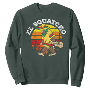 El Squatcho Bigfoot Sweatshirt Mexican Sasquatch Cinco De Mayo TS10 Dark Forest Green Print Your Wear