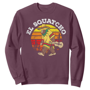 El Squatcho Bigfoot Sweatshirt Mexican Sasquatch Cinco De Mayo TS10 Maroon Print Your Wear
