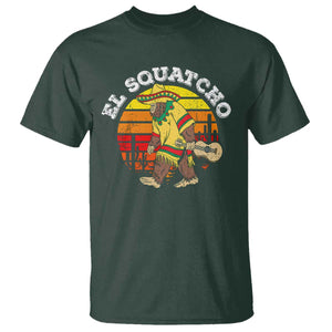 El Squatcho Bigfoot T Shirt Mexican Sasquatch Cinco De Mayo TS10 Dark Forest Green Print Your Wear