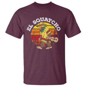 El Squatcho Bigfoot T Shirt Mexican Sasquatch Cinco De Mayo TS10 Maroon Print Your Wear