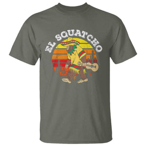 El Squatcho Bigfoot T Shirt Mexican Sasquatch Cinco De Mayo TS10 Military Green Print Your Wear
