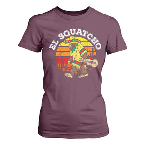El Squatcho Bigfoot T Shirt For Women Mexican Sasquatch Cinco De Mayo TS10 Maroon Print Your Wear