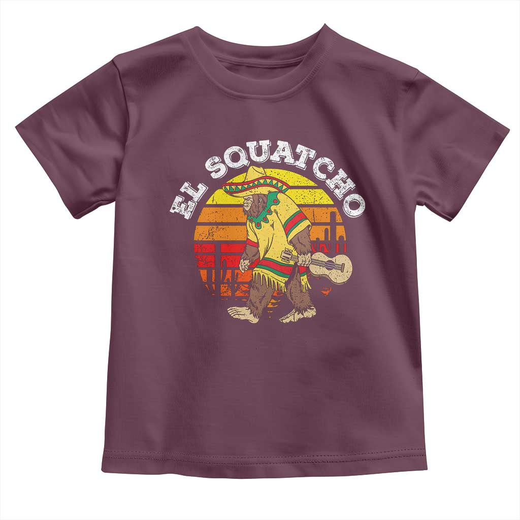El Squatcho Bigfoot Toddler T Shirt Mexican Sasquatch Cinco De Mayo TS10 Maroon Print Your Wear