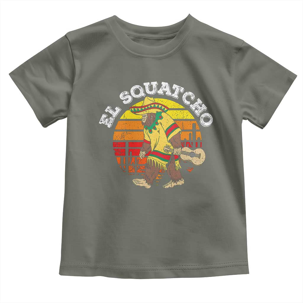 El Squatcho Bigfoot Toddler T Shirt Mexican Sasquatch Cinco De Mayo TS10 Military Green Print Your Wear