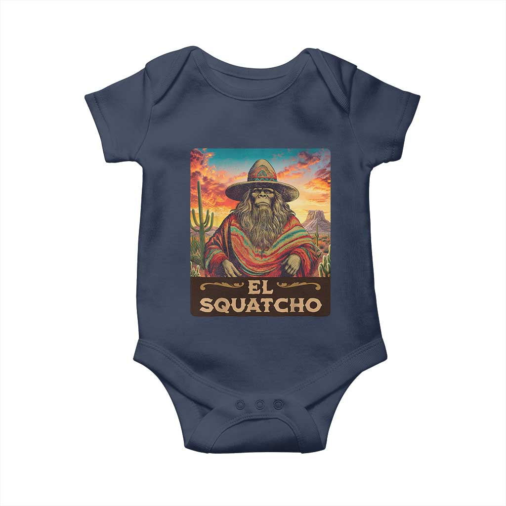 El Squatcho Bigfoot Baby Onesie Mexican Sasquatch Lovers Cinco De Mayo TS10 Navy Print Your Wear