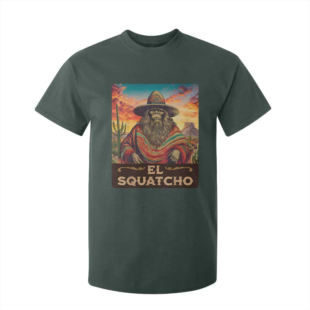 El Squatcho Bigfoot T Shirt For Kid Mexican Sasquatch Lovers Cinco De Mayo TS10 Dark Forest Green Print Your Wear