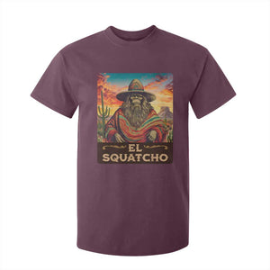 El Squatcho Bigfoot T Shirt For Kid Mexican Sasquatch Lovers Cinco De Mayo TS10 Maroon Print Your Wear