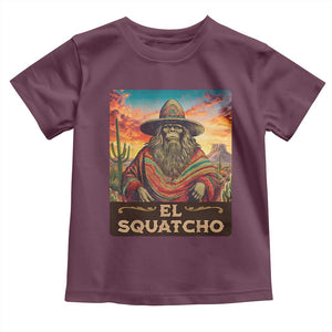 El Squatcho Bigfoot Toddler T Shirt Mexican Sasquatch Lovers Cinco De Mayo TS10 Maroon Print Your Wear