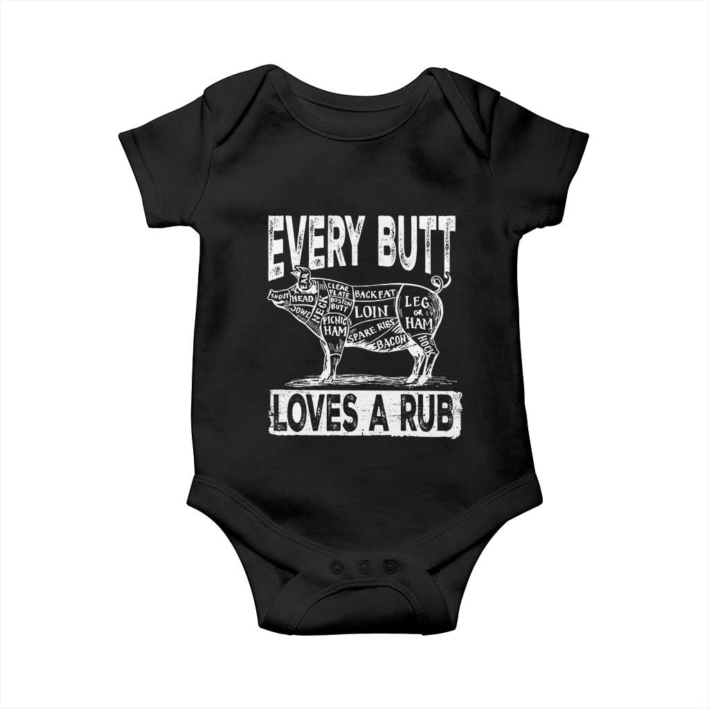 Funny BBQ Baby Onesie Pork Butt Loves a Rub Grilling Gift TS10 Black Print Your Wear
