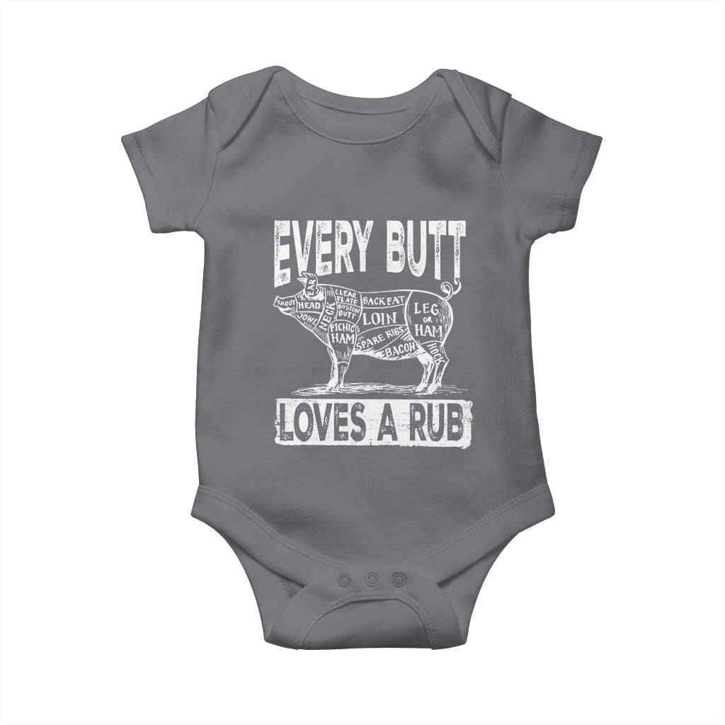 Funny BBQ Baby Onesie Pork Butt Loves a Rub Grilling Gift TS10 Charcoal Print Your Wear