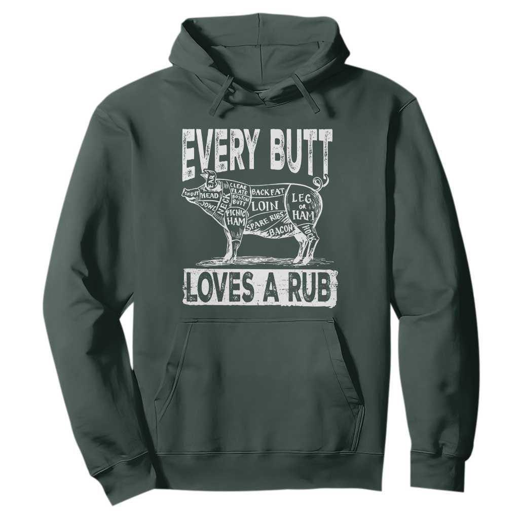 BBQ Hoodie Pork Butt Rub Dad Grill Gift TS10 Dark Forest Green Print Your Wear