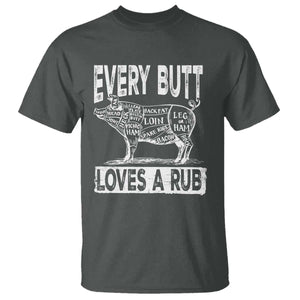 BBQ T Shirt Pork Butt Rub Dad Grill Gift TS10 Dark Heather Print Your Wear