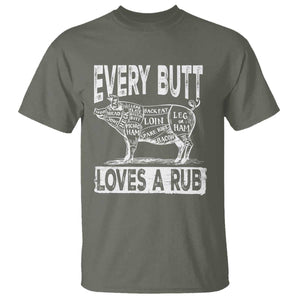BBQ T Shirt Pork Butt Rub Dad Grill Gift TS10 Military Green Print Your Wear