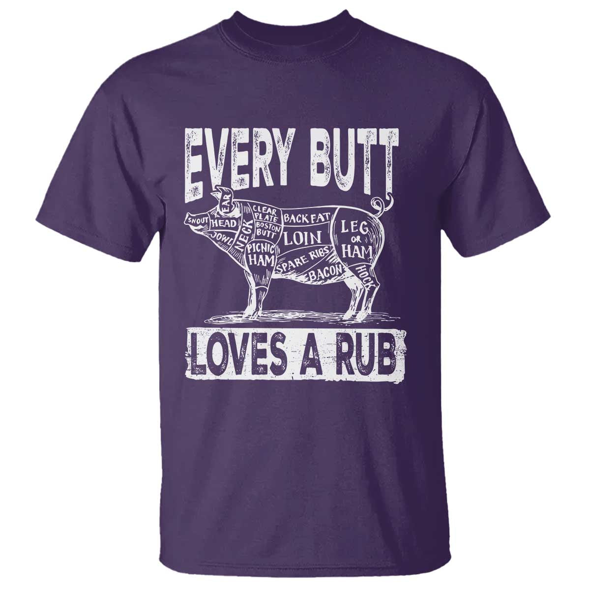 BBQ T Shirt Pork Butt Rub Dad Grill Gift TS10 Purple Print Your Wear