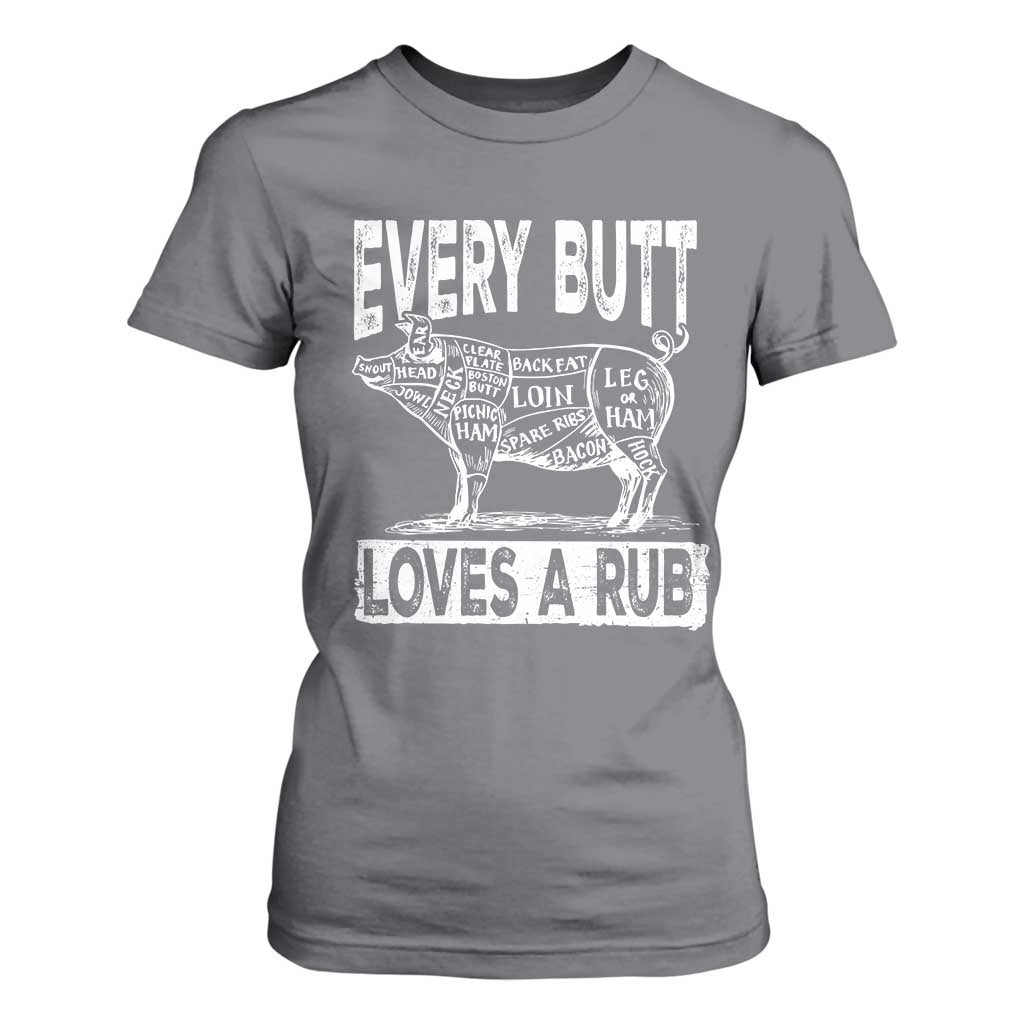 BBQ T Shirt For Women Pork Butt Rub Dad Grill Gift TS10 Charcoal Print Your Wear