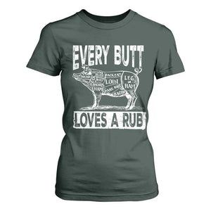 BBQ T Shirt For Women Pork Butt Rub Dad Grill Gift TS10 Dark Forest Green Print Your Wear