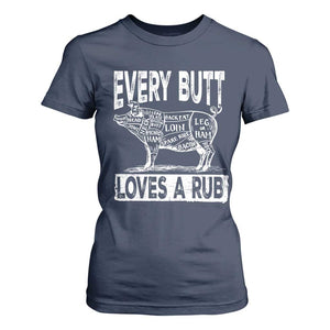 BBQ T Shirt For Women Pork Butt Rub Dad Grill Gift TS10 Navy Print Your Wear