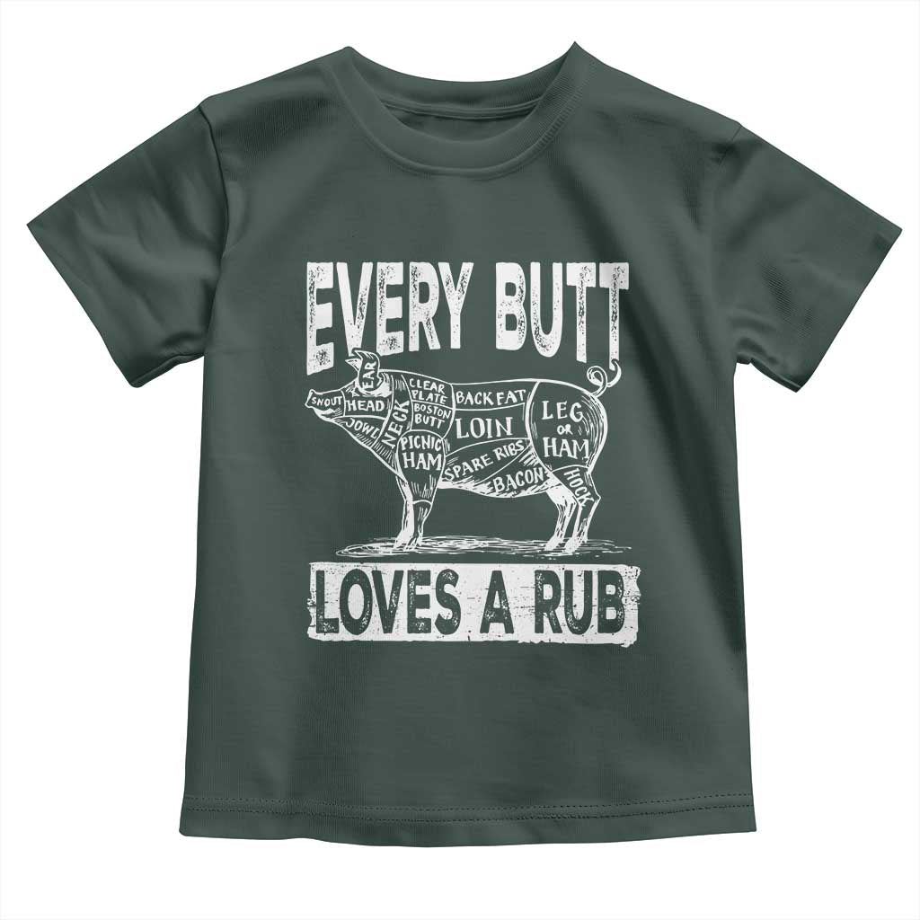 BBQ Toddler T Shirt Pork Butt Rub Dad Grill Gift TS10 Dark Forest Green Print Your Wear