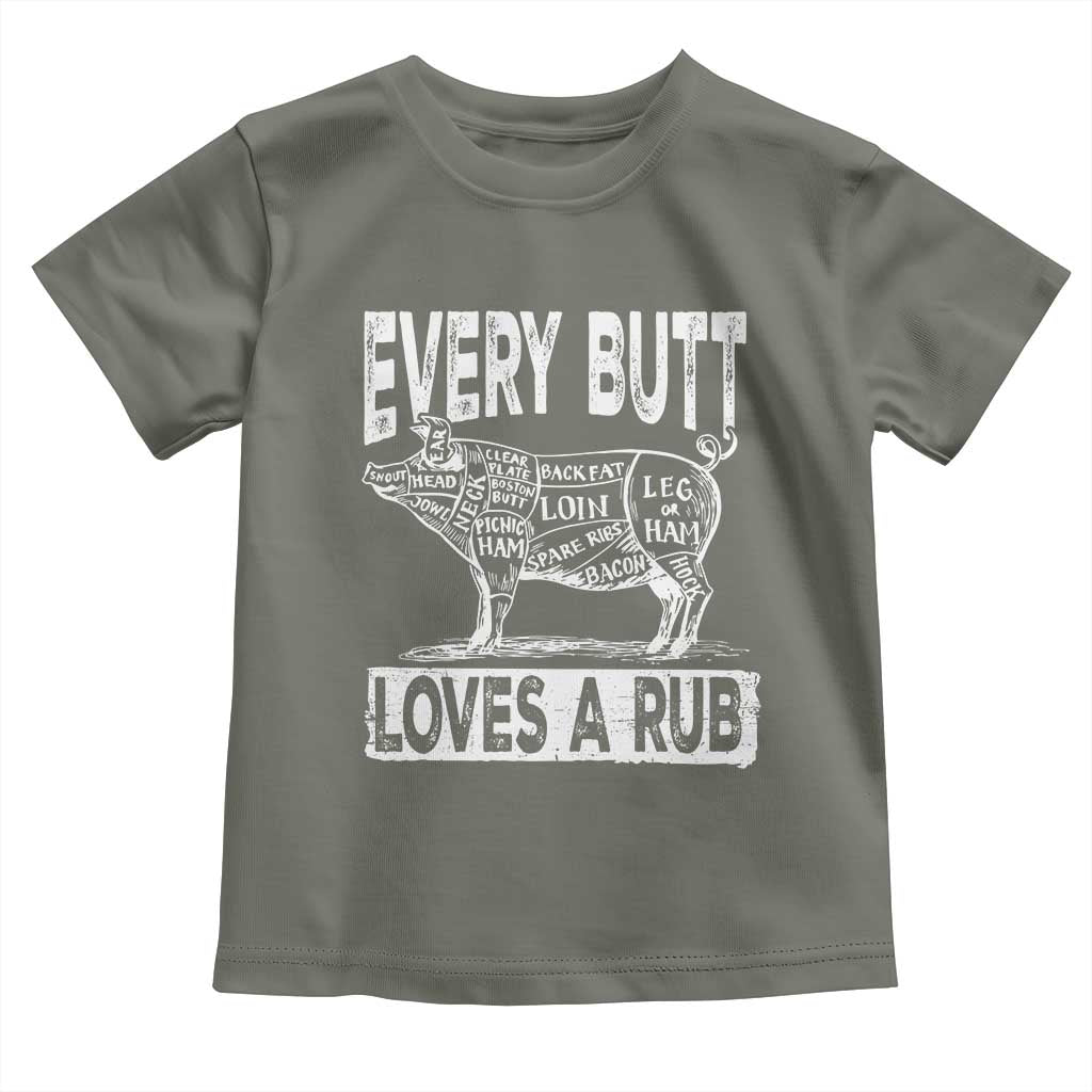BBQ Toddler T Shirt Pork Butt Rub Dad Grill Gift TS10 Military Green Print Your Wear
