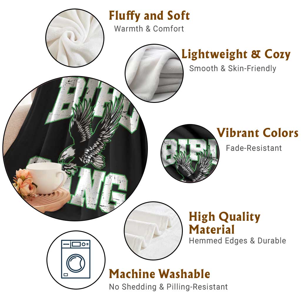 Bird Gang Throw Blanket Vintage 90s Style Classic Eagles Fly TS10 Print Your Wear