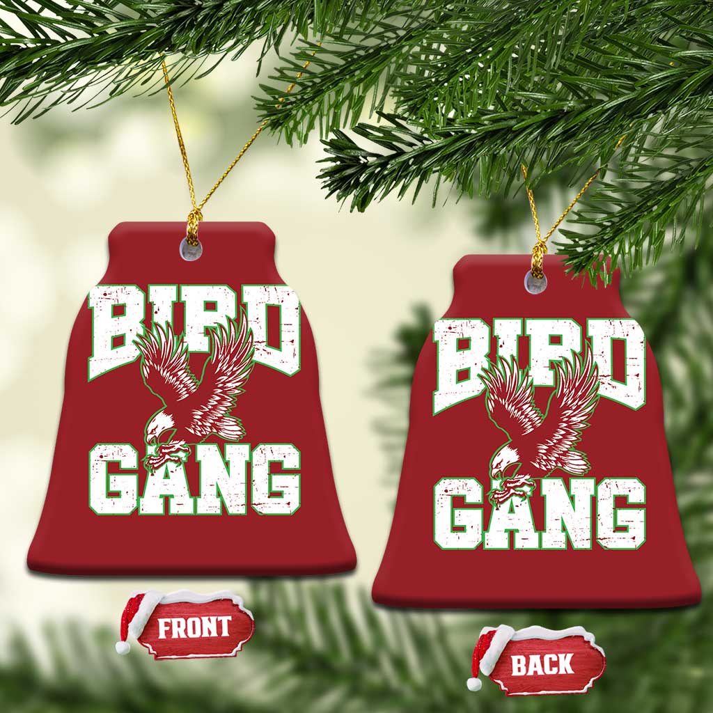 Bird Gang Christmas Ceramic Ornament Vintage 90s Style Classic EF Fly TS10 Bell Flake Red Print Your Wear