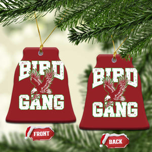 Bird Gang Christmas Ceramic Ornament Vintage 90s Style Classic EF Fly TS10 Bell Flake Red Print Your Wear