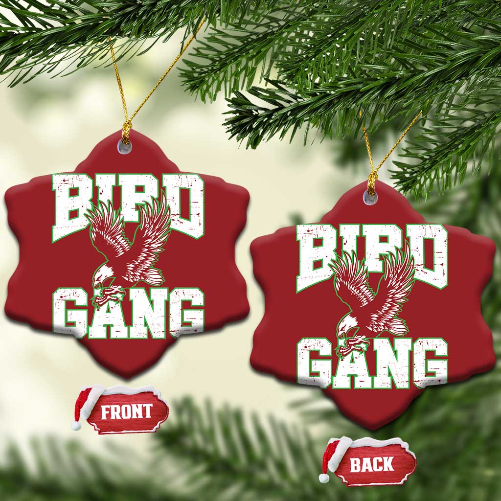 Bird Gang Christmas Ceramic Ornament Vintage 90s Style Classic EF Fly TS10 Snow Flake Red Print Your Wear