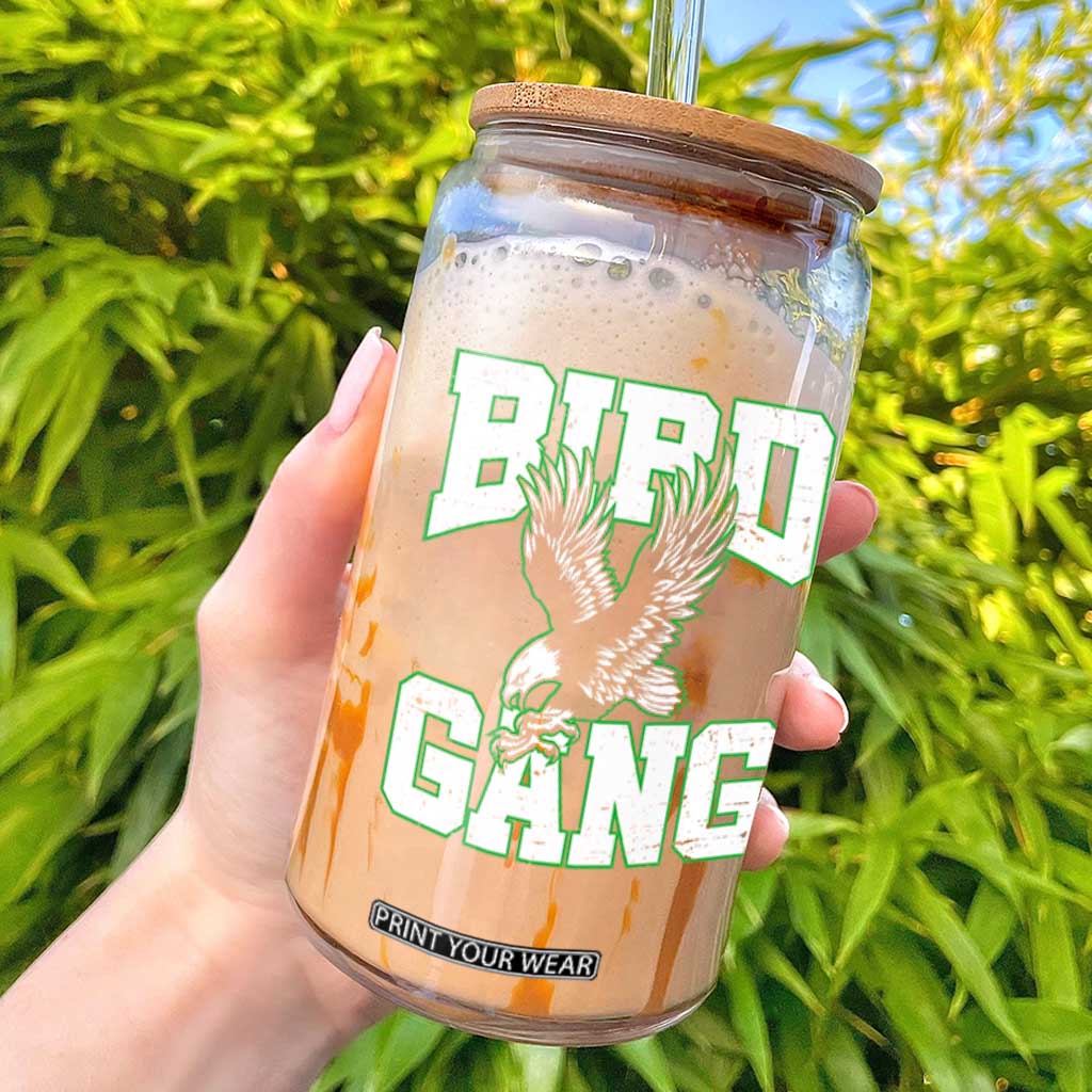 Bird Gang Glass Can Vintage 90s Style Classic Eagles Fly TS10 Black Print Your Wear