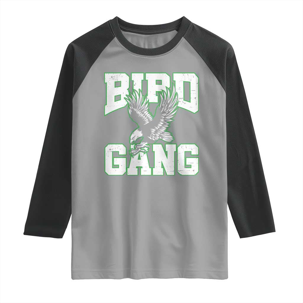 Bird Gang Raglan Shirt Vintage 90s Style Classic EF Fly TS10 Sport Gray Black Print Your Wear