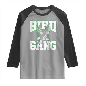 Bird Gang Raglan Shirt Vintage 90s Style Classic Eagles Fly TS10 Sport Gray Black Print Your Wear