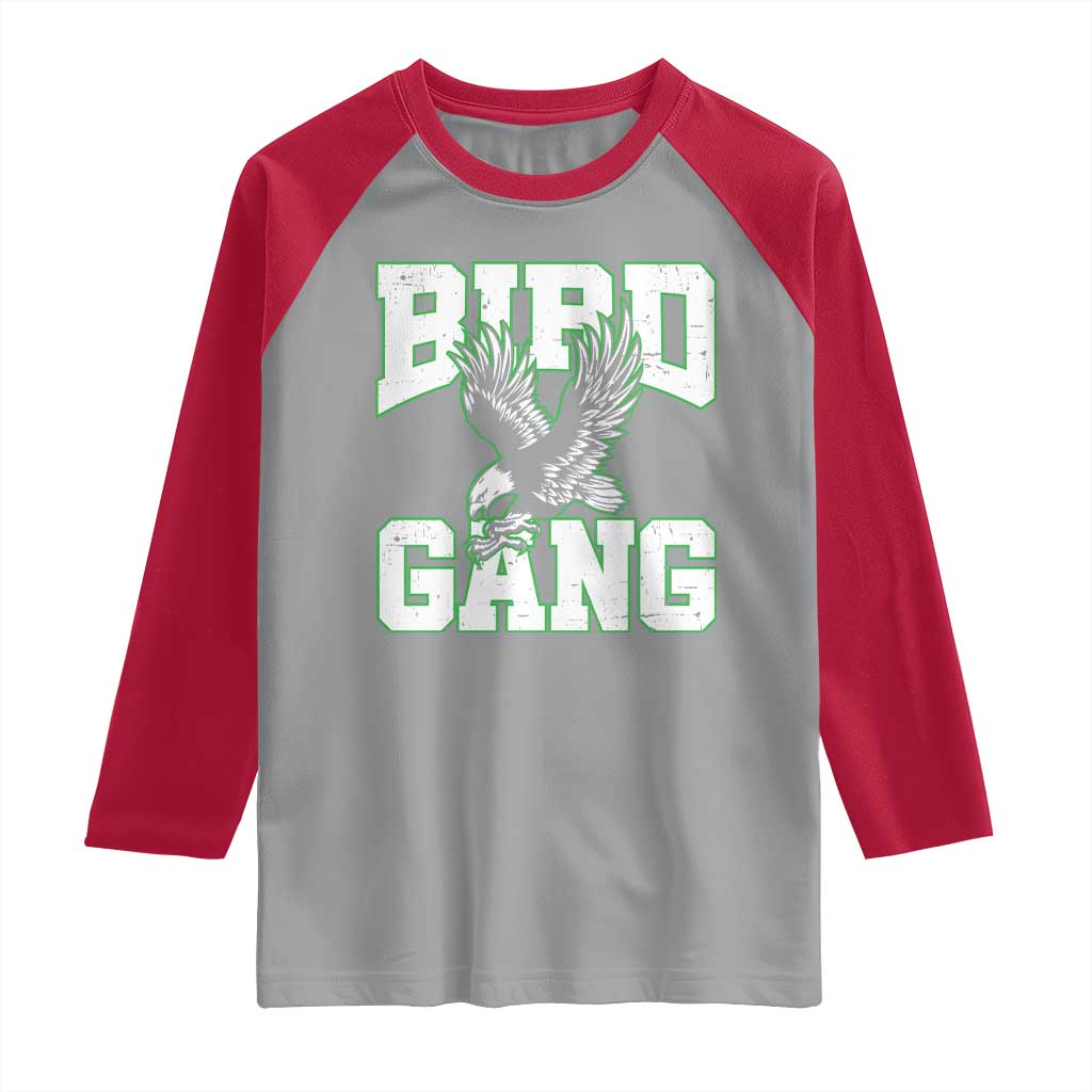 Bird Gang Raglan Shirt Vintage 90s Style Classic EF Fly TS10 Sport Gray Red Print Your Wear